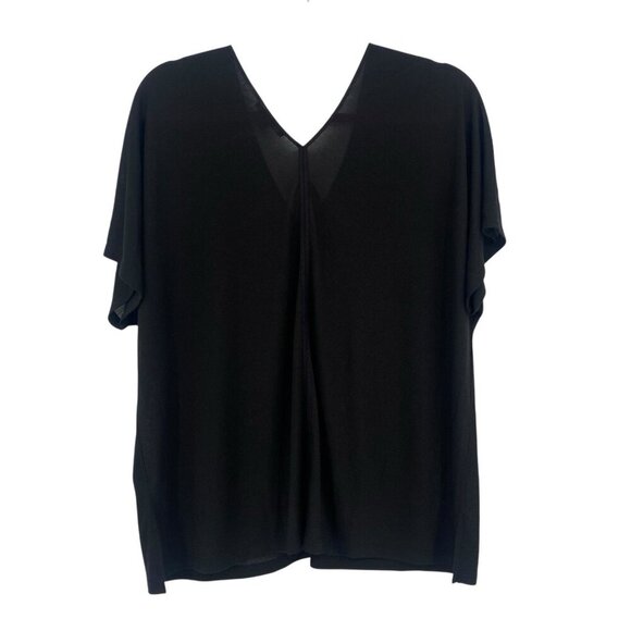 Vince Women’s Size M Black Dolman Sleeve V-Neck Blouse Rayon Knit Lightweight - Picture 3 of 7